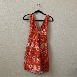 orange backless mini dress size 8